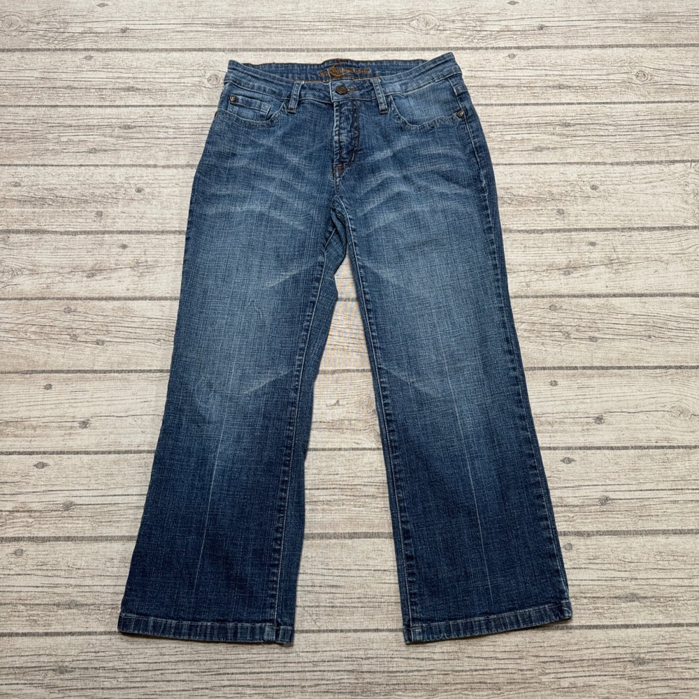 C'Est Toi Jeans Women's 7 Blue Denim Mid Rise Wide Leg Relaxed Fit Whiskered Y2K
